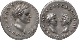 The Roman Empire
Vespasian, 69 –79. AR denarius 3.44 g. IMP CAESAR VESPASIANVS AVG Laureate head r. Rev. CAESAR AVG F COS CAESAR AVG F PR Confronted b...