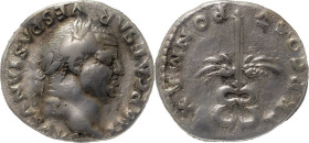 The Roman Empire
Vespasian, 74, AR denarius 3.12 g. IMP CAESAR – VESPASIANVS AVG Laureate head r. Rev. PONT MAX – TR P COS V Winged caduceus. C 362. B...