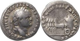 The Roman Empire
Titus Augustus, 79-81. AR Denarius 2.85 g. After July 79. IMP TITVS CAES VESPASIAN AVG P M Laureate head r. Rev. TR P VIIII IMP XIIII...