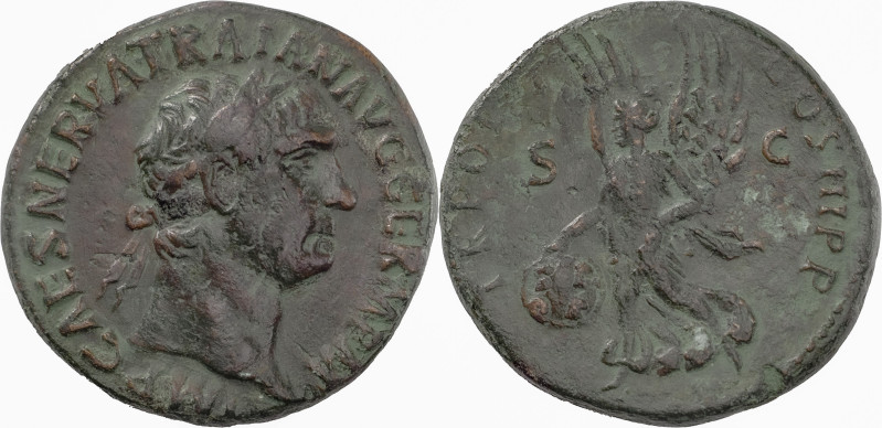 The Roman Empire
Trajan (98-117), AE As 11.08 g. 99-100, Rome mint. Laureate hea...