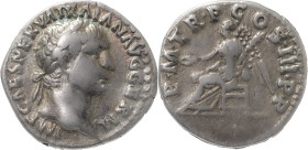 The Roman Empire
TRAJAN. Rome. Circa 98-117. AR Denarius 3.32 g. IMP CAES NERVA TRAIAN AVG GERM, Laureate head right / P M TR P COS III P P. Victory s...