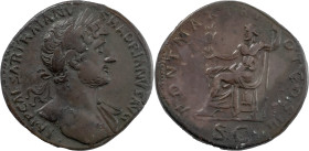 The Roman Empire
HADRIAN. Rome. Circa 117-138. AE Sestertius 24.67 g. IMP CAESAR TRAIANVS HADRIANVS AVG Laureate bust r., with drapery on far shoulder...