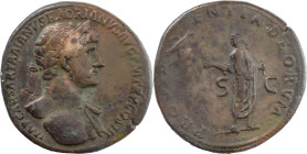 The Roman Empire
HADRIAN. Rome. Circa 117-138. AE Sestertius 26.44 g. IMP CAESAR TRAIANVS HADRIANVS AVG P M TR P COS III Laureate bust r., with draper...