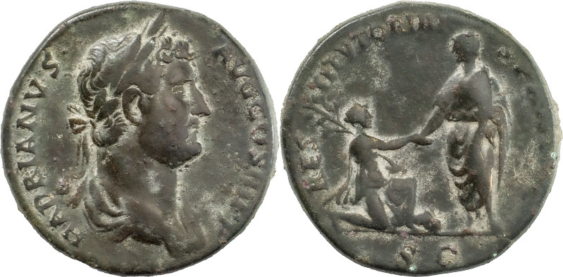 The Roman Empire
HADRIAN. Rome. Circa 117-138. AE Sestertius 23.55 g. HADRIANVS ...