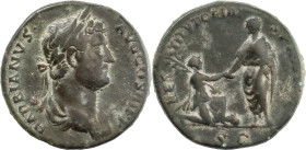 The Roman Empire
HADRIAN. Rome. Circa 117-138. AE Sestertius 23.55 g. HADRIANVS AVG COS III P P Laureate head r. Rev. RESTITVTORI HISPANIAE Hadrian, t...