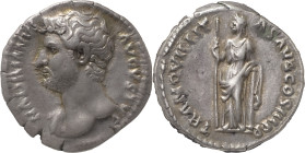 The Roman Empire
HADRIAN. Rome. Circa 117-138. AR Denarius 3.08 g. HADRIANVS AVGVSTVS, bare-headed draped bust left / CLEMENTIA AVG COS III P P, Cleme...