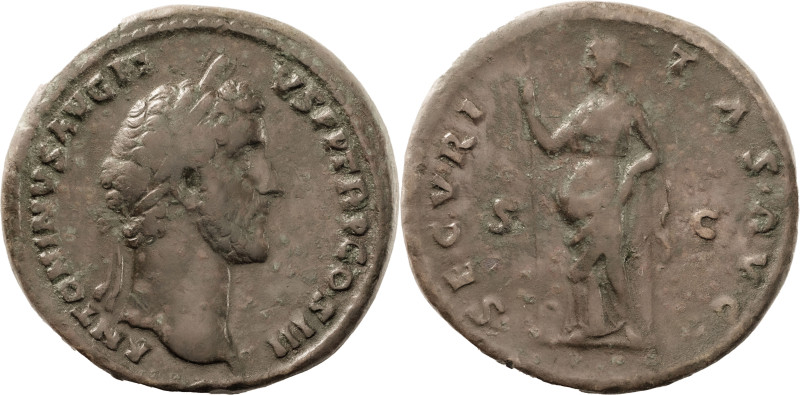 The Roman Empire
ANTONINUS PIUS. Rome. Circa 138-161. AE Sestertius 25.61 g. ANT...