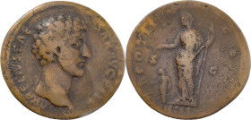 The Roman Empire
Marcus Aurelius Caesar. AE Sestertius 23.18 g. 148-149 AD. AVRELIVS CAESAR AVG PII F, bare head right / TR POT III COS II S-C, PIETAS...