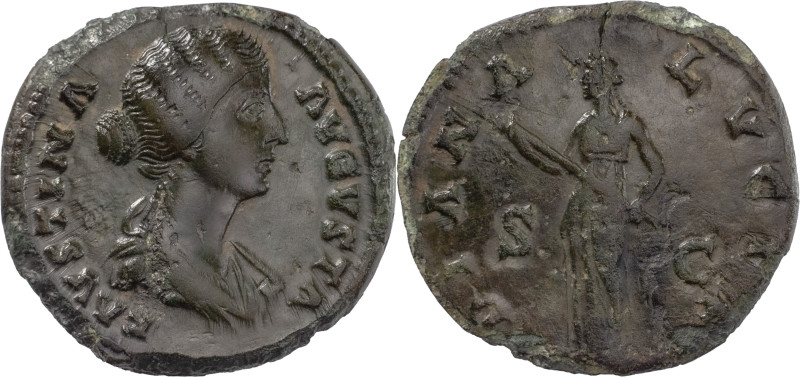 The Roman Empire
Faustina Junior, wife of Marcus Aurelius, AE As 10.38 g , issue...