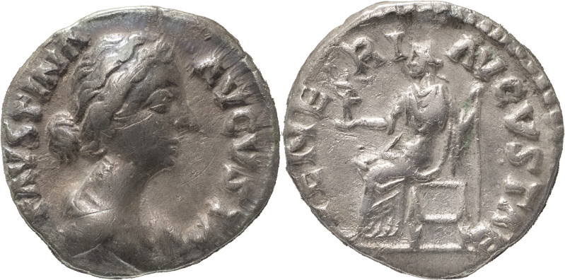 The Roman Empire
Faustina Junior, wife of Marcus Aurelius, AR Denarius 2..84 g ,...