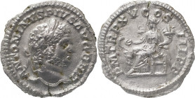 The Roman Empire
CARACALLA (197-217). AR Denarius 2.11 g. Rome. ANTONINVS PIVS AVG BRIT.Laureate head right. P M TR P XV COS III P P. Annona seated le...