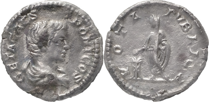 The Roman Empire
GETA (Caesar, 198-209). AR Denarius 2.63 g. Rome. P SEPT GETA C...