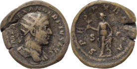The Roman Empire
Severus Alexander. Æ Dupondius 12.71 g. Rome, AD 231-235. IMP ALEXANDER PIVS AVG, radiate bust to right, slight drapery on far should...