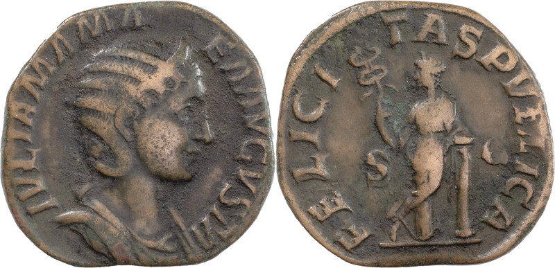The Roman Empire
JULIA MAMAEA (Augusta). Rome. Circa 222-235. AE Sestertius 14.7...
