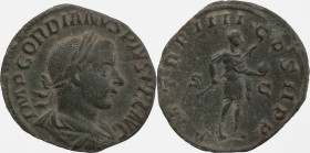 The Roman Empire
Gordian III (238-244), AE Sestertius 15.01 g, Rome, 242 AD IMP GORDIANVS PIVS FEL AVG. Laureate, draped, and cuirassed bust right. PM...