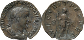 The Roman Empire
Gordian III (238-244), AE Sestertius 15.65 g, Rome, IMP GORDIANVS PIVS FEL AVG. Bust of Gordian III, laureate, draped, cuirassed, rig...