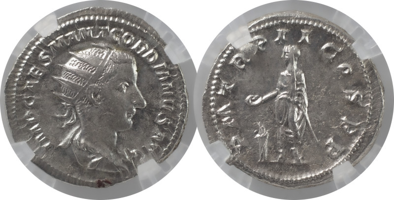 The Roman Empire
Gordian III AR Antoninianus, 4.24g. Rome, January-March AD 240....