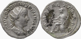 The Roman Empire
Gordianus III. Rome. Circa 238-244. AR Antoninianus 3.21 g. IMP CAES GORDIANVS PIVS AVG - Radiate, draped and cuirassed bust right Re...