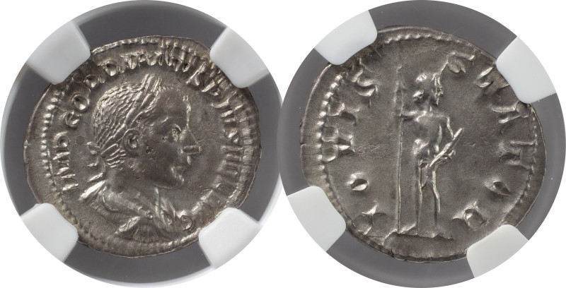 The Roman Empire
Gordian III AR Antoninianus. Rome, AD 241-243. IMP GORDIANVS PI...