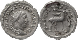 The Roman Empire
Phillip I. Rome. Circa 244–249. AR Antoninianus 3.83 g. IMP PHILIPPVS AVG, radiate, draped, and cuirassed bust right / SAECVLARES AVG...