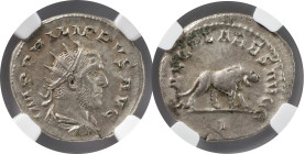 The Roman Empire
Philip I AR Antoninianus. Rome, AD 248. Commemorating the 1000th Anniversary of the founding of Rome. IMP PHILIPPVS AVG, radiate, dra...