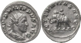 The Roman Empire
Phillip I. Rome. Circa 244–249. AR Antoninianus 4.14 g. IMP PHILIPVS AVG, radiate, draped and cuirassed bust right, seen from behind ...