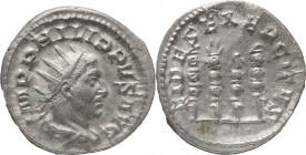 The Roman Empire
Philip I. Rome. Circa 244-249. AR antoninianus 4.24 g. IMP PHILIPPVS AVG, radiate, draped & cuirassed bust right / FIDES EXERCITVS, t...