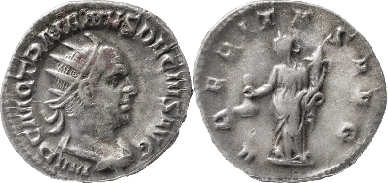 The Roman Empire
Trajan Decius AR Antoninianus, 4.08 g. Rome, circa AD 249-251. ...