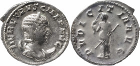 The Roman Empire
Herennia Etruscilla. Rome. Circa 249-251. AR Antoninianus 3.63 g. HER ETRVSCILLA AVG, diademed, draped bust right on crescent / PVDIC...