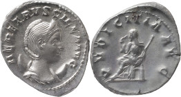 The Roman Empire
Herennia Etruscilla. Rome. Circa 249-251. AR Antoninianus 5.48 g. HER ESTRVSCILLA AVG, diademed & draped bust right on crescent / PVD...