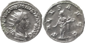 The Roman Empire
Volusian. Circa 251-253. Rome. AR Antoninanus 3.33 g. IMP CAE C VIB VOLVSIANO AVG, radiate, draped bust right / SALVS AVGG, Salus sta...
