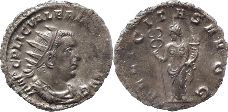 The Roman Empire
Valerian I. AR Antoninianus 3.51 g. 253-260. Rome, IMP C P LIC ...