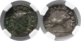 The Roman Empire
GALLIENUS 253-268. AR Antoninianus 261 AD. "Legionary series" issue. Mediolanum. Obv: GALLIENVS AVG.
Radiate and cuirassed bust right...