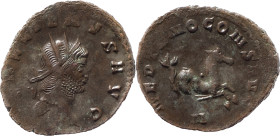 The Roman Empire
Gallienus. Rome. Circa 253-268. AR Antoninianus 2.71 g. GALLIENVS AVG, Radiate, cuirassed bust right / MERCVRIO CONS AVG, Criocamp ri...