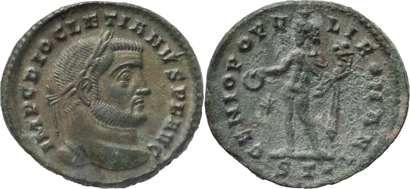 The Roman Empire
Diocletian. Ticinum. Circa 296-297. AE Follis 10.36 g. IMP C DI...