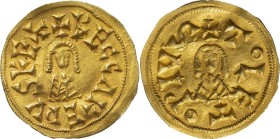 Migration of the Germanic Tribes
Visigoths, Reccared I Toleto. AU Tremissis 1.50 g. +RECCAREDVSREX / +TOLETOPIVS. Pliego 98(a). XF