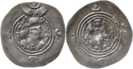 Sassanid Empire.
Khusro II. AR Drachm 4.08 g. Göbl-II/2. XF