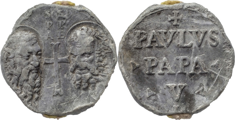 Seals
Italy. The Popes in Rome. Paul V. 1605-1621. PB Seal – Bulla, 48.05 g. Anv...