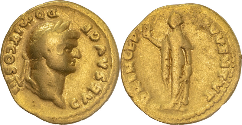 The Roman Empire
Domitian caesar, 69 – 81
Aureus 73-75, AV 7.14 g. CAES AVG F DO...