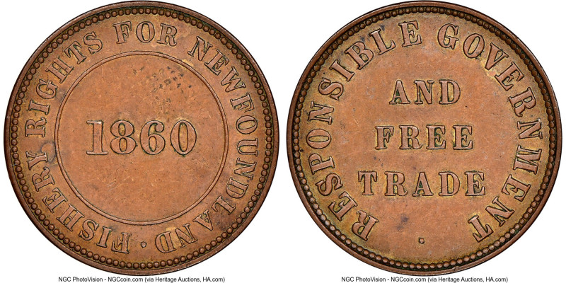 Newfoundland "Responsible Government and Free Trade - Fishery Rights" 1/2 Penny ...