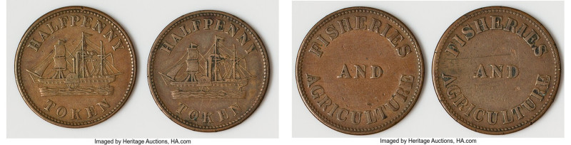 Prince Edward Island Pair of Uncertified "Fisheries and Agriculture" 1/2 Penny T...