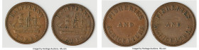 Prince Edward Island Pair of Uncertified "Fisheries and Agriculture" 1/2 Penny Tokens ND (1858) VF, 1) 1/2 Penny Token, PE-8. 6.24gm. 2) 1/2 Penny Tok...