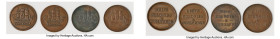 Prince Edward Island 4-Piece Lot of Uncertified "Ships Colonies & Commerce" 1/2 Penny Tokens ND VF, 1) 1/2 Penny Token, PE-10-6. Choppy even waves. Me...