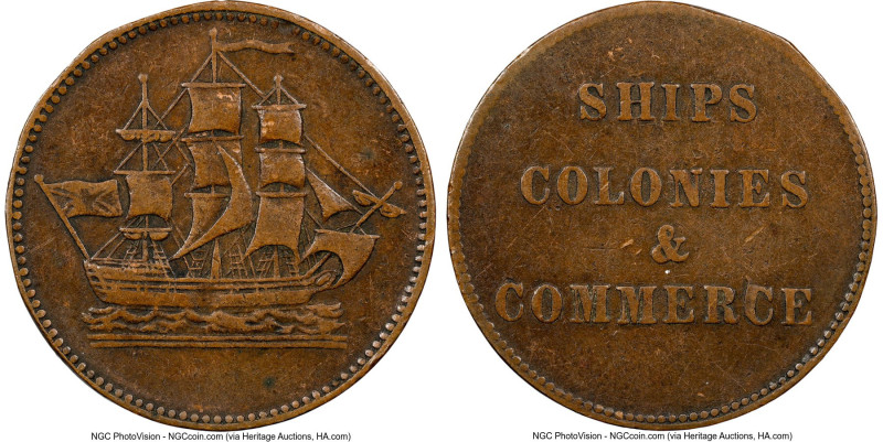 Prince Edward Island "Ships Colonies & Commerce" 1/2 Penny Token ND (1835) XF De...