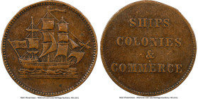 Prince Edward Island "Ships Colonies & Commerce" 1/2 Penny Token ND (1835) XF Details (Edge Filing) NGC, PE-10-19. First "E" cut off, spike on "&" var...