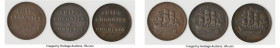 Prince Edward Island 3-Piece Lot of Uncertified "Ships Colonies & Commerce" 1/2 Penny Tokens ND (1835) VF, 1) 1/2 Penny Token, PE-10-28. Blunt tail to...