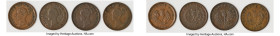 Nova Scotia. Victoria 4-Piece Lot of Uncertified "Thistle" 1/2 Penny Tokens 1840 VF, 1) 1/2 Penny Token, NS-1E1. Large "0." 2) 1/2 Penny Token, NS-1E2...