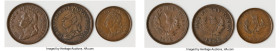 Nova Scotia. George IV 3-Piece Lot of Uncertified Assorted Contemporary Counterfeit Tokens 1832-Dated VF, 1) Penny Token, cf. NS-4A1. 2) Penny Token, ...