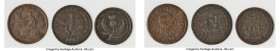 Nova Scotia 3-Piece Lot of Uncertified 1/2 Penny Tokens VF, 1) "Commercial Change" 1/2 Penny Token 1815, NS-12. 5.54gm. 2) "J. Brown" 1/2 Penny Token ...