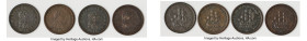 Nova Scotia. George III 4-Piece Lot of Uncertified "Success to Navigation & Trade" 1/2 Penny Tokens 1815 VF, 1) 1/2 Penny Token, NS-23A1. 2 upper leav...